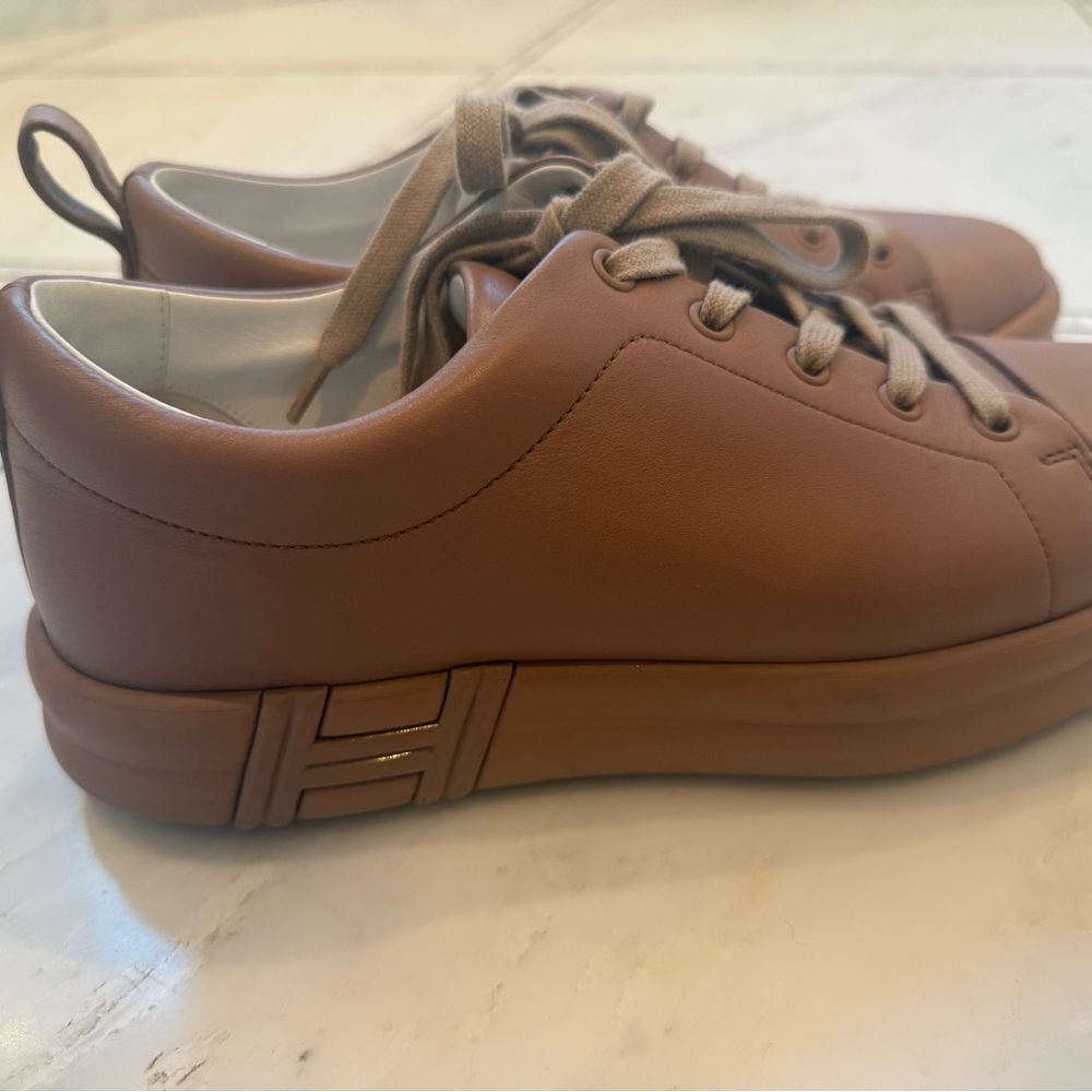 Hermes Tan Leather Sneakers